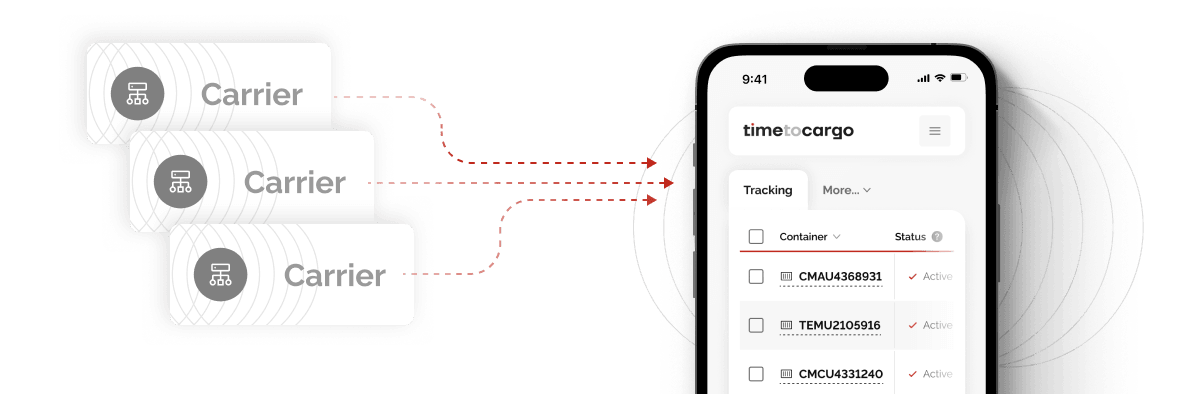 Transferring carrier data directly into the Cargotime interface